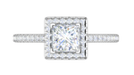 Load image into Gallery viewer, 1 Carat Princess Cut Solitaire Square Halo Diamond Shank Platinum Ring JL PT RH PR 117   Jewelove.US
