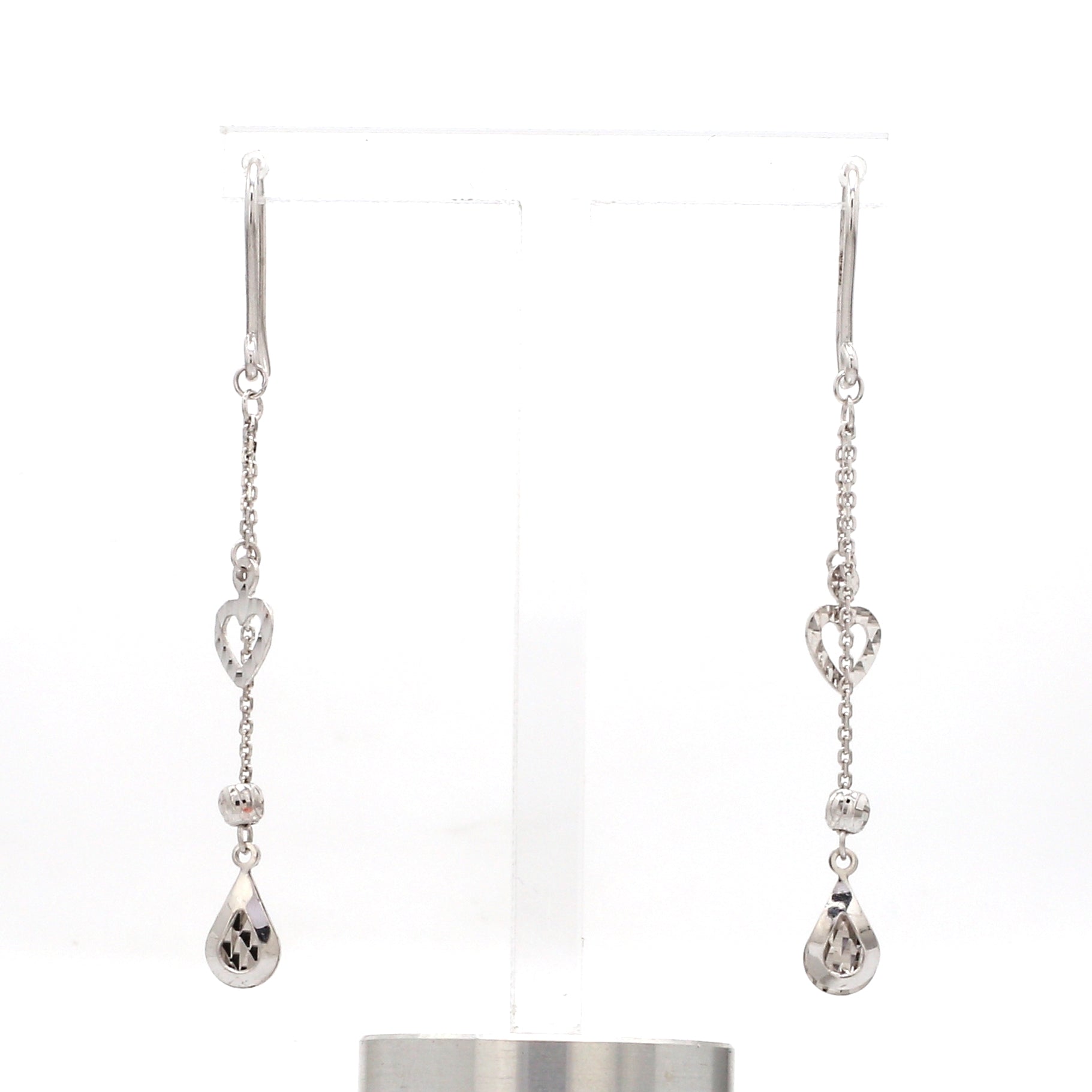 Japanese Platinum Earrings with Diamond Cutting for Women JL PT E 285   Jewelove.US