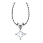 Load image into Gallery viewer, 0.30cts. Platinum Princess Cut Solitaire Pendant for Women JL PT P SP PR 103   Jewelove.US
