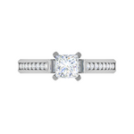 Load image into Gallery viewer, 0.30 cts. Princess Cut Diamond Shank Platinum Solitaire Engagement Ring JL PT RP PR 130   Jewelove.US

