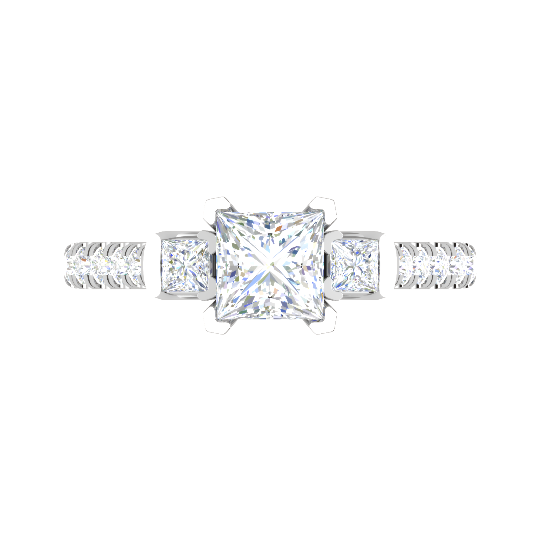 0.70 cts. Princess Cut Solitaire Platinum Shank Diamond Ring JL PT R3 PR 143   Jewelove.US