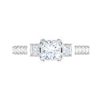 Load image into Gallery viewer, 0.70 cts. Princess Cut Solitaire Platinum Shank Diamond Ring JL PT R3 PR 143   Jewelove.US
