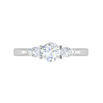 Load image into Gallery viewer, 0.70 cts Solitaire with Pear Cut Diamond Accents Platinum Ring JL PT R3 RD 100   Jewelove.US
