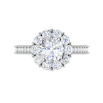 Load image into Gallery viewer, 0.70cts Solitaire Halo Diamond Shank Platinum Diamond Ring JL PT RH RD 162   Jewelove.US
