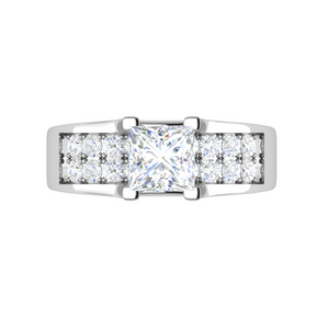 0.50cts. Princess Cut Solitaire Split Shank Platinum Engagement Ring JL PT EN7078WG   Jewelove.US