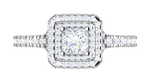 Load image into Gallery viewer, 0.50 cts Princess Cut Solitaire Double Square Halo Shank Platinum Ring JL PT RH PR 241   Jewelove.US
