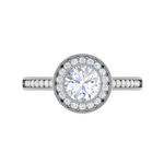 Load image into Gallery viewer, 0.70 cts Solitaire Halo Diamond Shank Platinum Ring JL PT RH RD 128   Jewelove.US
