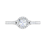 Load image into Gallery viewer, 0.50 cts Solitaire Halo Diamond Shank Platinum Ring JL PT RH RD 233   Jewelove.US
