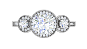 1 Carat Solitaire Halo Diamond Accents Platinum Ring JL PT R3 RD 108   Jewelove.US