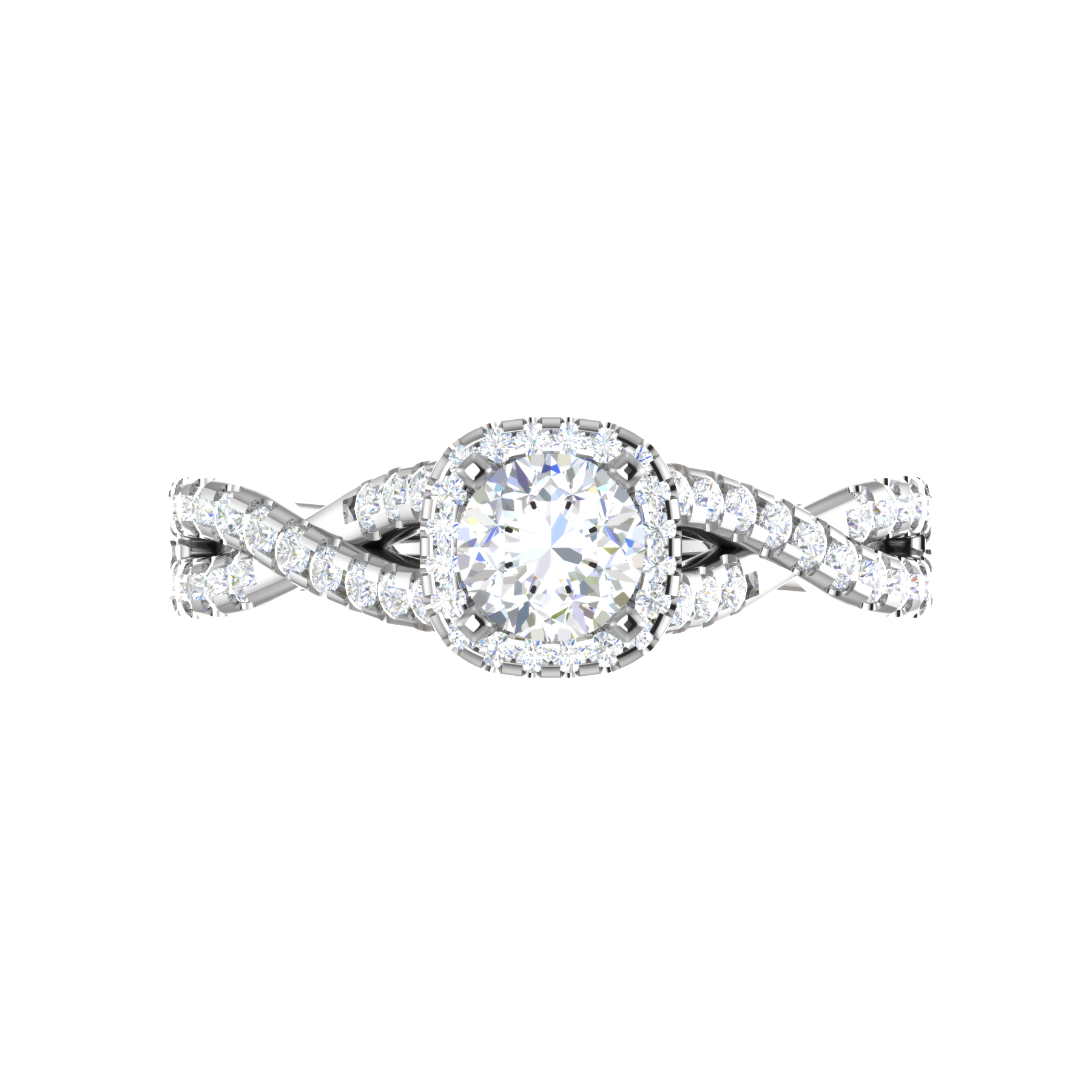 0.50 cts Solitaire Halo Diamond Twisted Shank Platinum Diamonds Ring JL PT RP RD 221   Jewelove.US