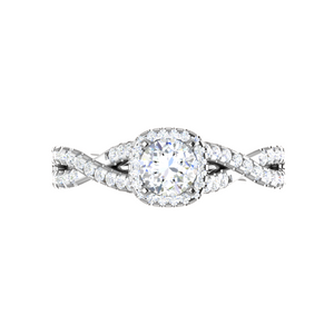 0.50 cts Solitaire Halo Diamond Twisted Shank Platinum Diamonds Ring JL PT RP RD 221   Jewelove.US