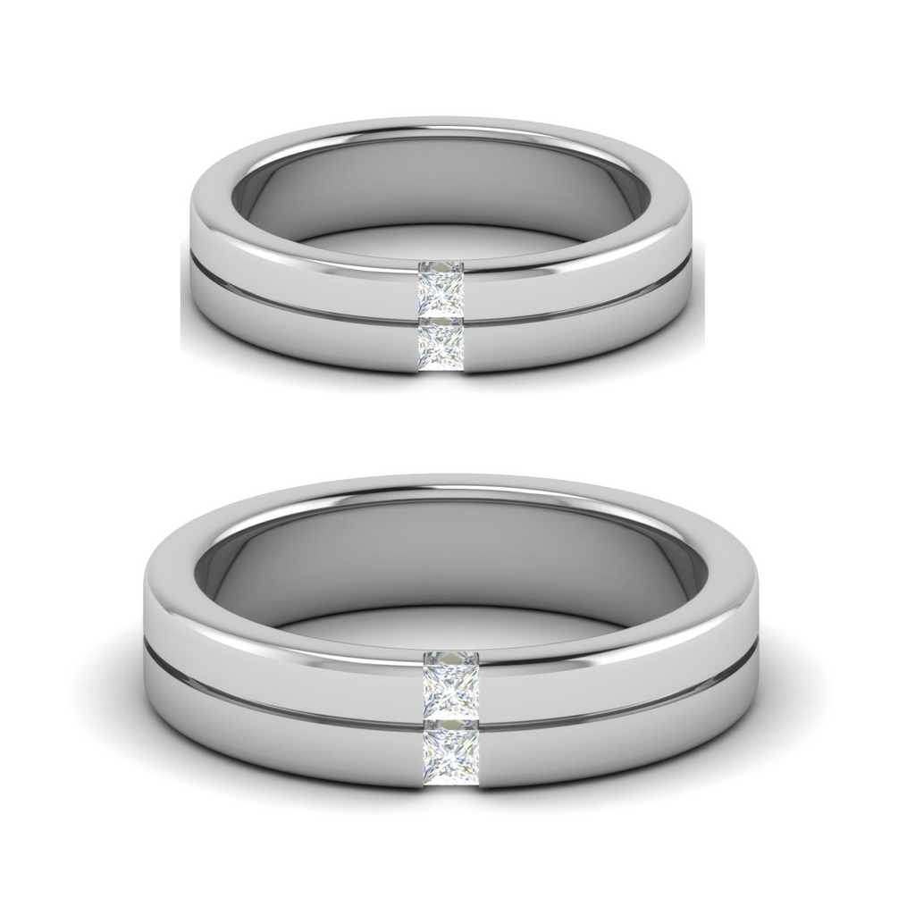 Platinum Unisex Ring with Diamonds JL PT MB PR 135  Both Jewelove.US