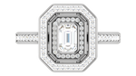 Load image into Gallery viewer, 0.50cts Emerald Cut Solitaire Double Halo Diamonds Shank Platinum Ring JL PT RH EM 248   Jewelove.US
