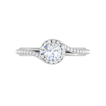 Load image into Gallery viewer, 0.30 cts Solitaire Platinum Halo Diamond Shank Ring JL PT PR RD 176-A   Jewelove.US
