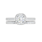 Load image into Gallery viewer, 0.25 cts Solitaire Halo Diamond Split Shank Platinum Ring for Women JL PT RV RD 140   Jewelove
