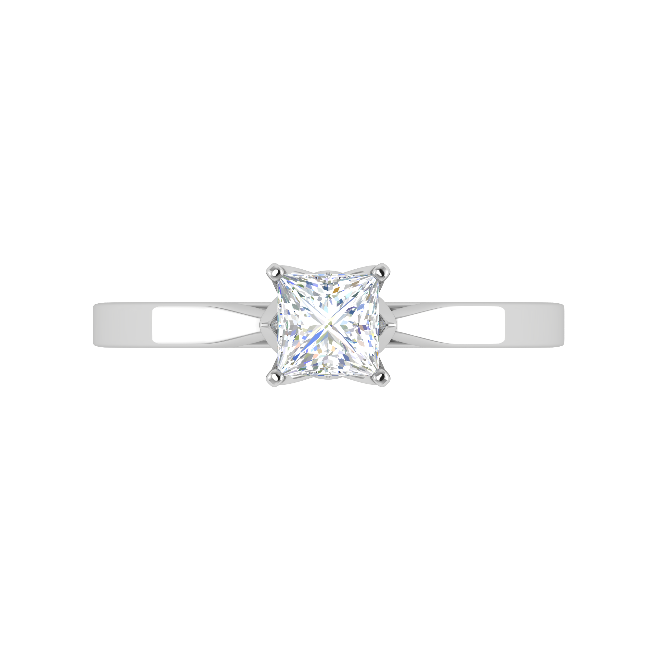 0.30 cts Princess Cut Solitaire Platinum Ring JL PT RS PR 186   Jewelove