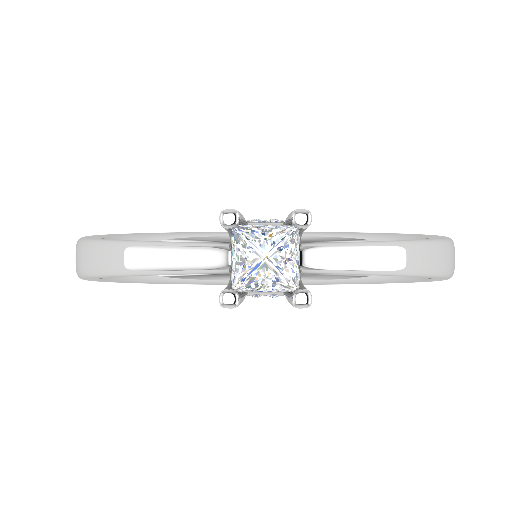 0.25 cts. Princess Cut Solitaire Diamond Platinum Engagement Ring JL PT MHD264EG   Jewelove.US