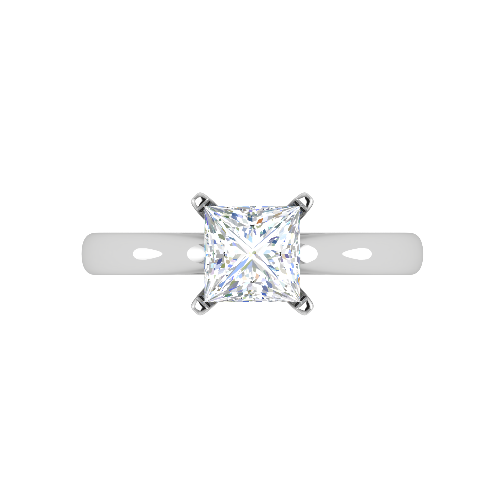1.00 cts Princess Cut Solitaire Platinum Diamonds Ring JL PT RS PR 122   Jewelove.US