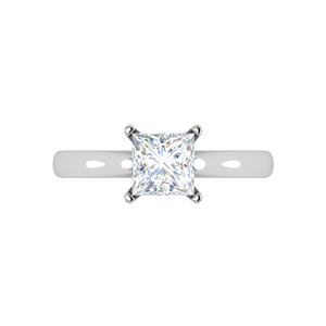 1.00 cts Princess Cut Solitaire Platinum Diamonds Ring JL PT RS PR 122   Jewelove.US