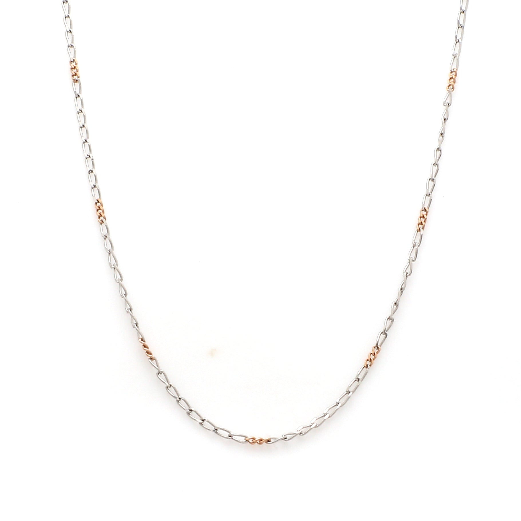 Thin Platinum & Rose Gold Chain for Women JL PT CH 953   Jewelove.US