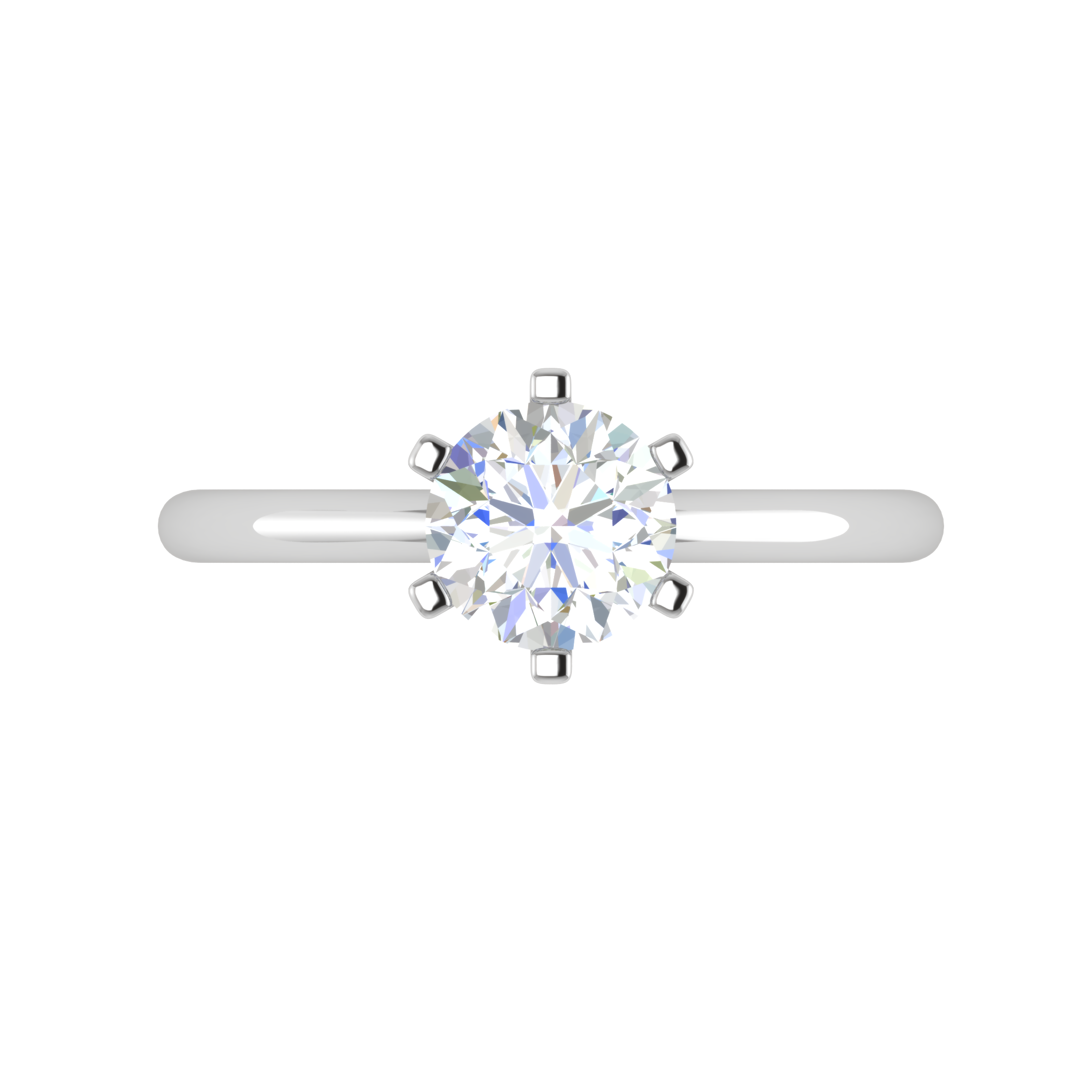 1 Carat Solitaire 6 Prong Platinum Ring JL PT RS RD 103   Jewelove.US