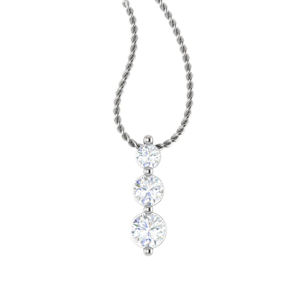 Platinum Triple Diamond Pendant for Women JL PT P P3 RD 100   Jewelove.US