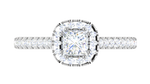 Load image into Gallery viewer, 0.50 cts Princess Cut Solitaire Halo Diamond Shank Platinum Ring JL PT RH PR 283   Jewelove.US
