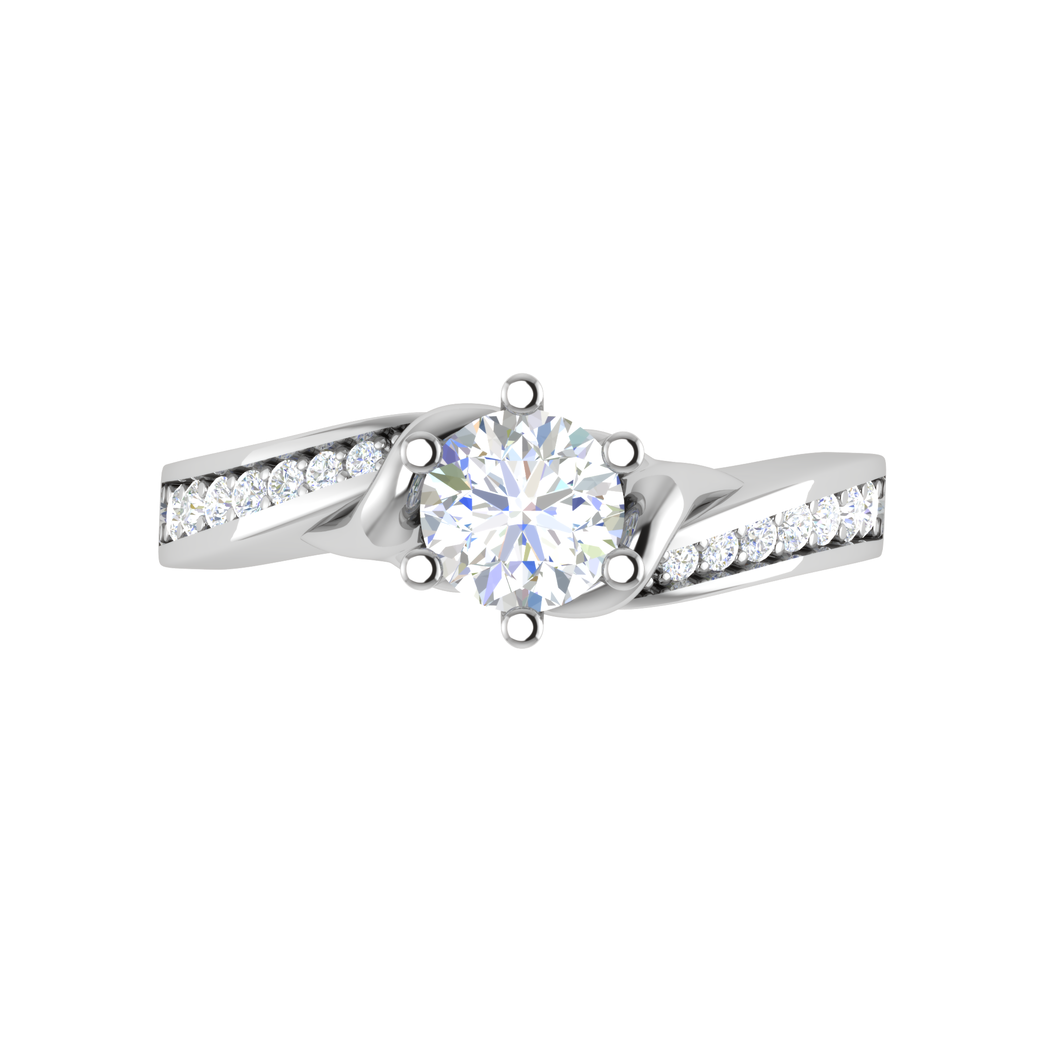 0.30 cts. Solitaire Platinum Diamond Shank Engagement Ring JL PT WB6004E   Jewelove