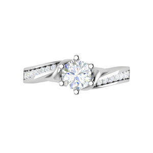 0.30 cts. Solitaire Platinum Diamond Shank Engagement Ring JL PT WB6004E   Jewelove