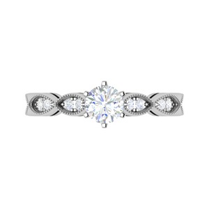 0.30 cts Solitaire Diamond Accents Platinum Ring JL PT RP RD 153   Jewelove.US