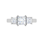 Load image into Gallery viewer, Three Stone Princess Cut Solitaire Diamond Platinum Ring JL PT R3 PR 126   Jewelove.US
