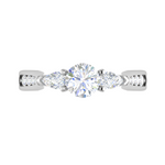 Load image into Gallery viewer, 0.70 cts Solitaire with Pear Cut Diamond Accents Platinum Ring JL PT R3 RD 102   Jewelove.US
