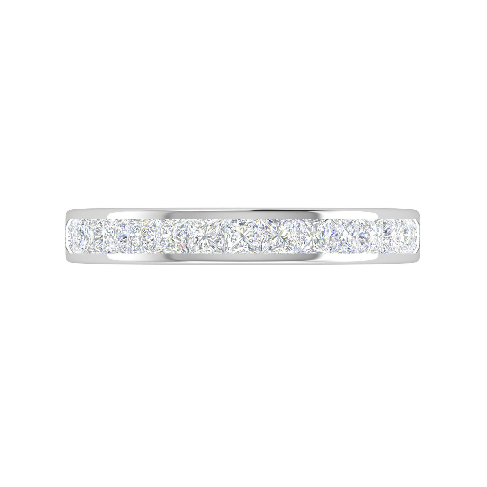 7 Pointer Half Eternity Platinum Princess cut Diamonds Ring for Women JL PT WB PR 108   Jewelove