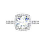 Load image into Gallery viewer, 0.50cts Solitaire Halo Diamond Split Shank Platinum Ring JL PT 01   Jewelove.US
