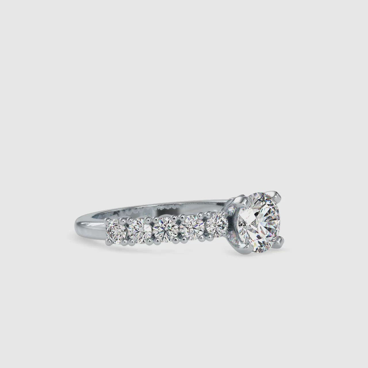 0.50cts. Solitaire Platinum Diamond Shank Engagement Ring JL PT 0067