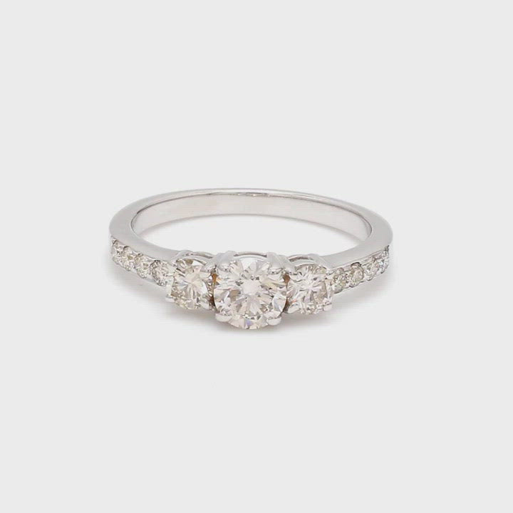 0.50 cts. Platinum Solitaire Engagement Ring with Diamond Accents JL PT 327-A