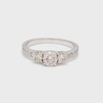 Load and play video in Gallery viewer, 0.50 cts. Platinum Solitaire Engagement Ring with Diamond Accents JL PT 327-A

