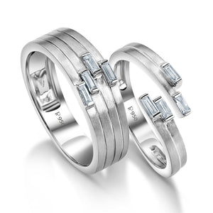 Platinum Diamonds Couple Ring JL PT 1050  Both Jewelove