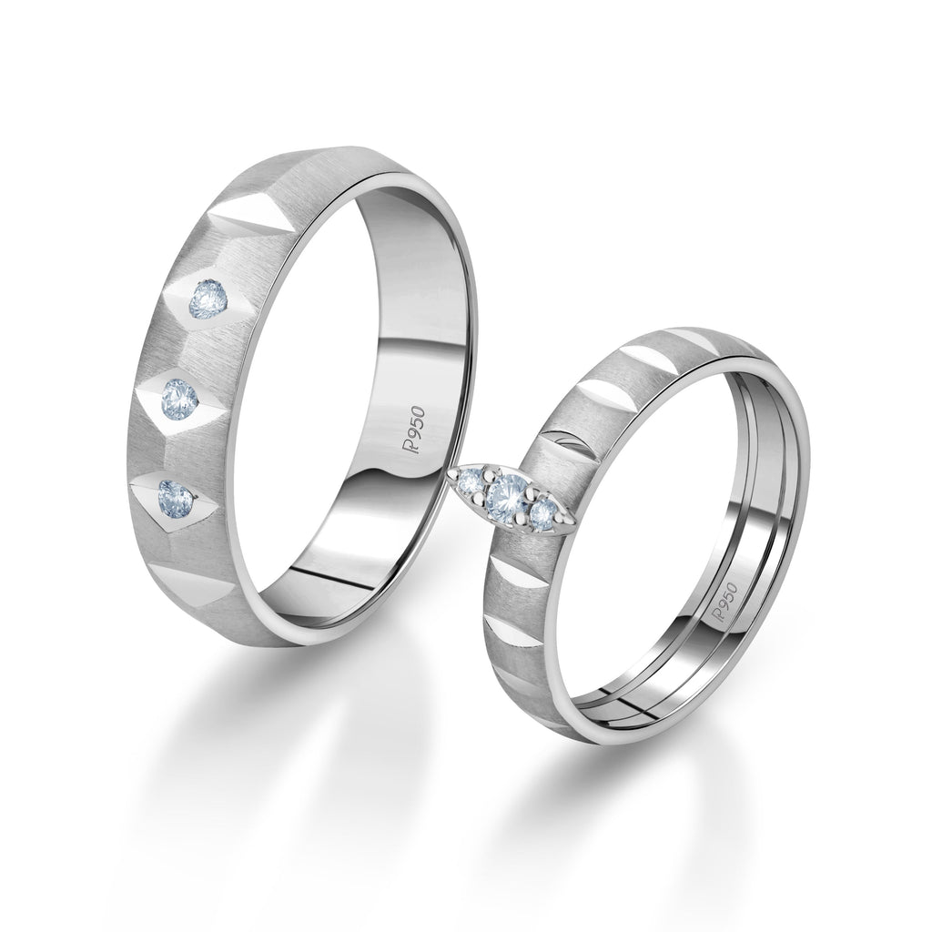 Designer Platinum Love Bands with Diamonds JL PT 1059  Both Jewelove.US