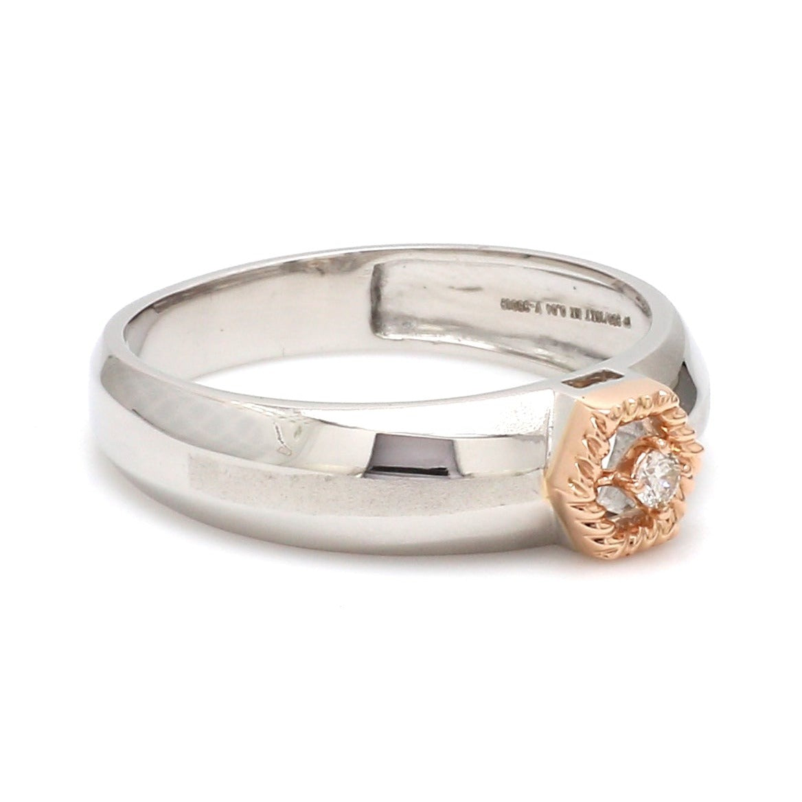 Platinum & Rose Gold Couple Rings with Diamonds JL PT 998-RG   Jewelove