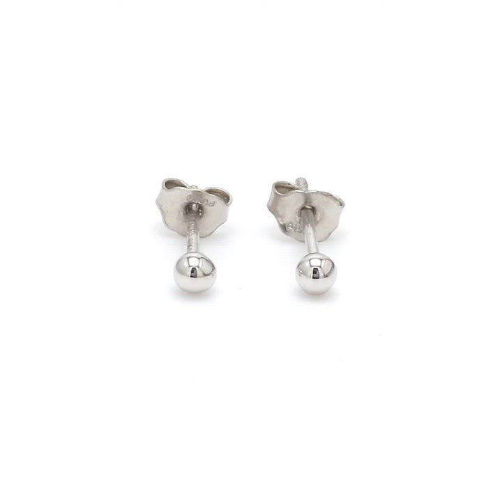 3mm Platinum Ball Earrings Studs JL PT E 182