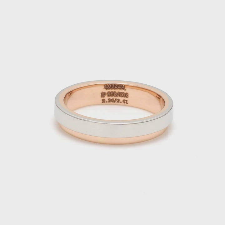 Platinum Love Bands with Rose Gold Step JL PT 925 - A