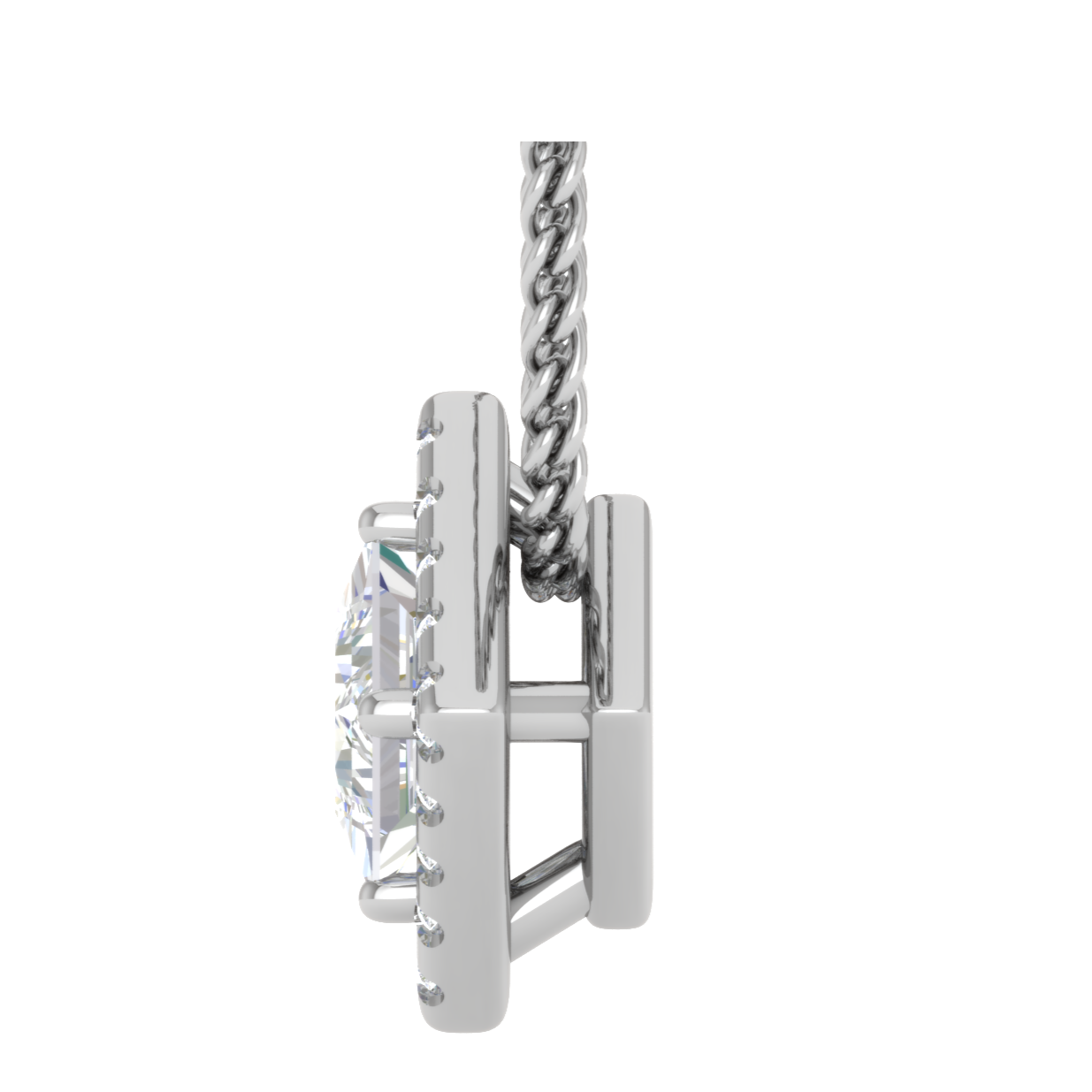 0.70 cts. Platinum Princess Cut Solitaire Pendant for Women JL PT P PF PR 112   Jewelove.US