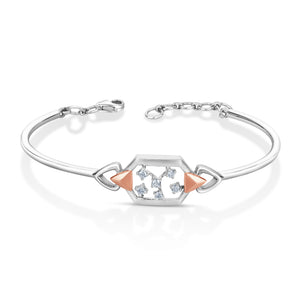 Evara Platinum Rose Gold Diamond Bracelet for Women JL PTB 782   Jewelove.US