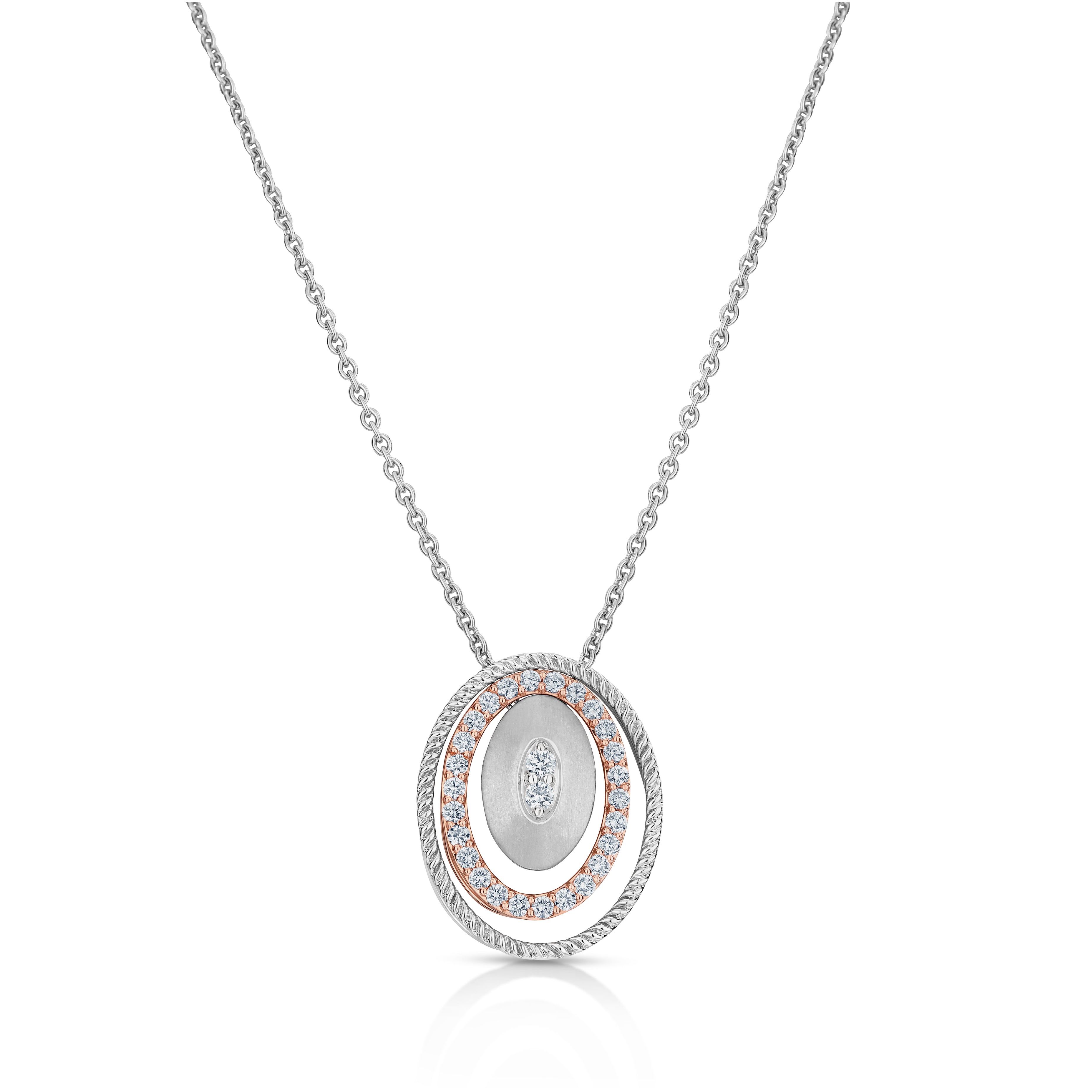 Evara Platinum Rose Gold Diamond Pendant for Women JL PT P 236  VVS-GH Jewelove