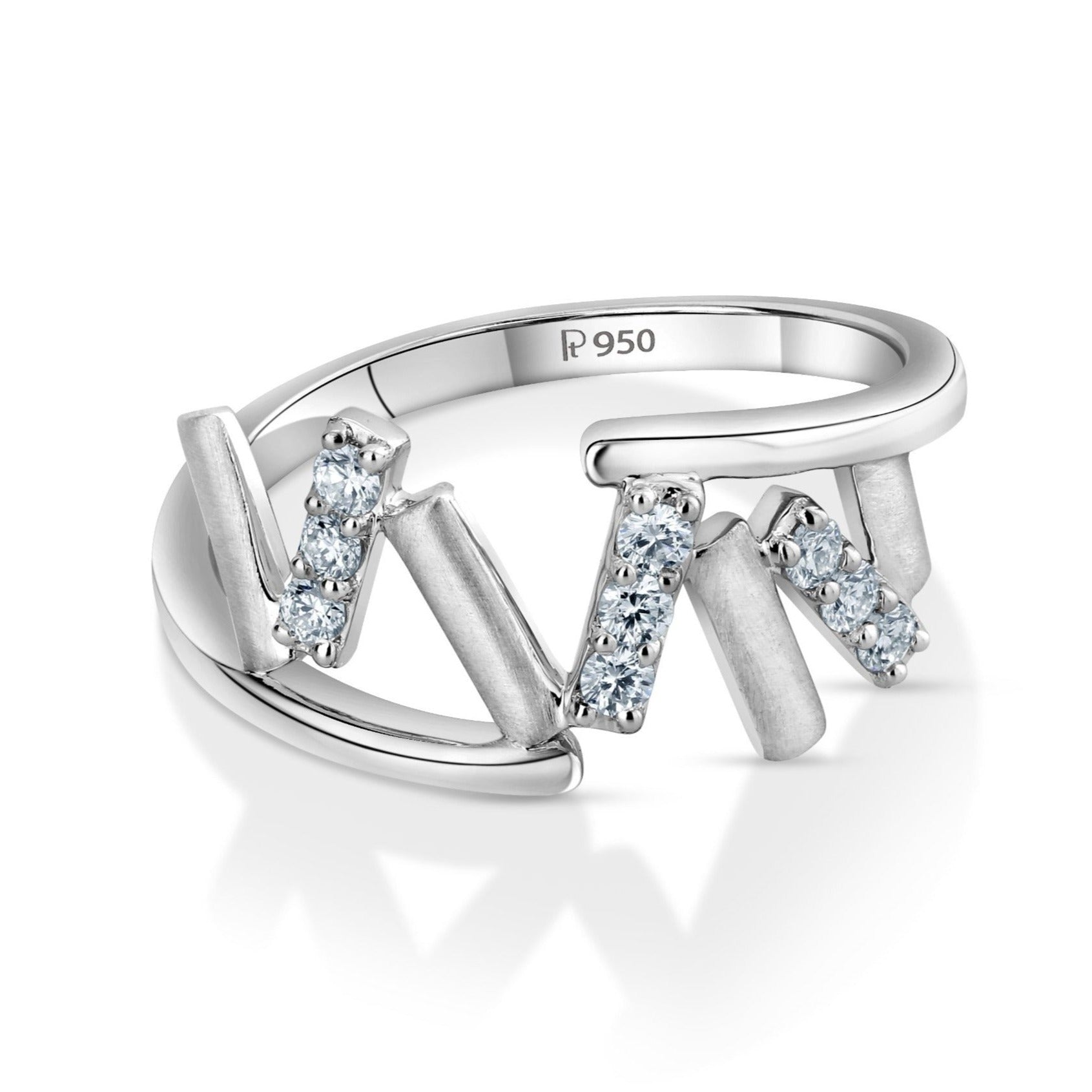 Evara Platinum Diamond Ring for Women JL PT 1040  VVS-GH Jewelove