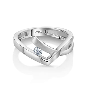 Evara Platinum Ring with Single Diamond for Women JL PT 1041  VVS-GH Jewelove