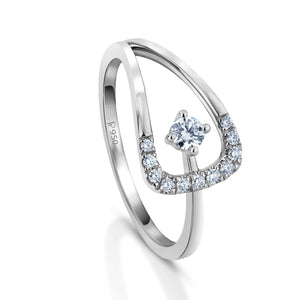 Evara Platinum Ring with Diamonds for Women JL PT 1044  VVS-GH Jewelove