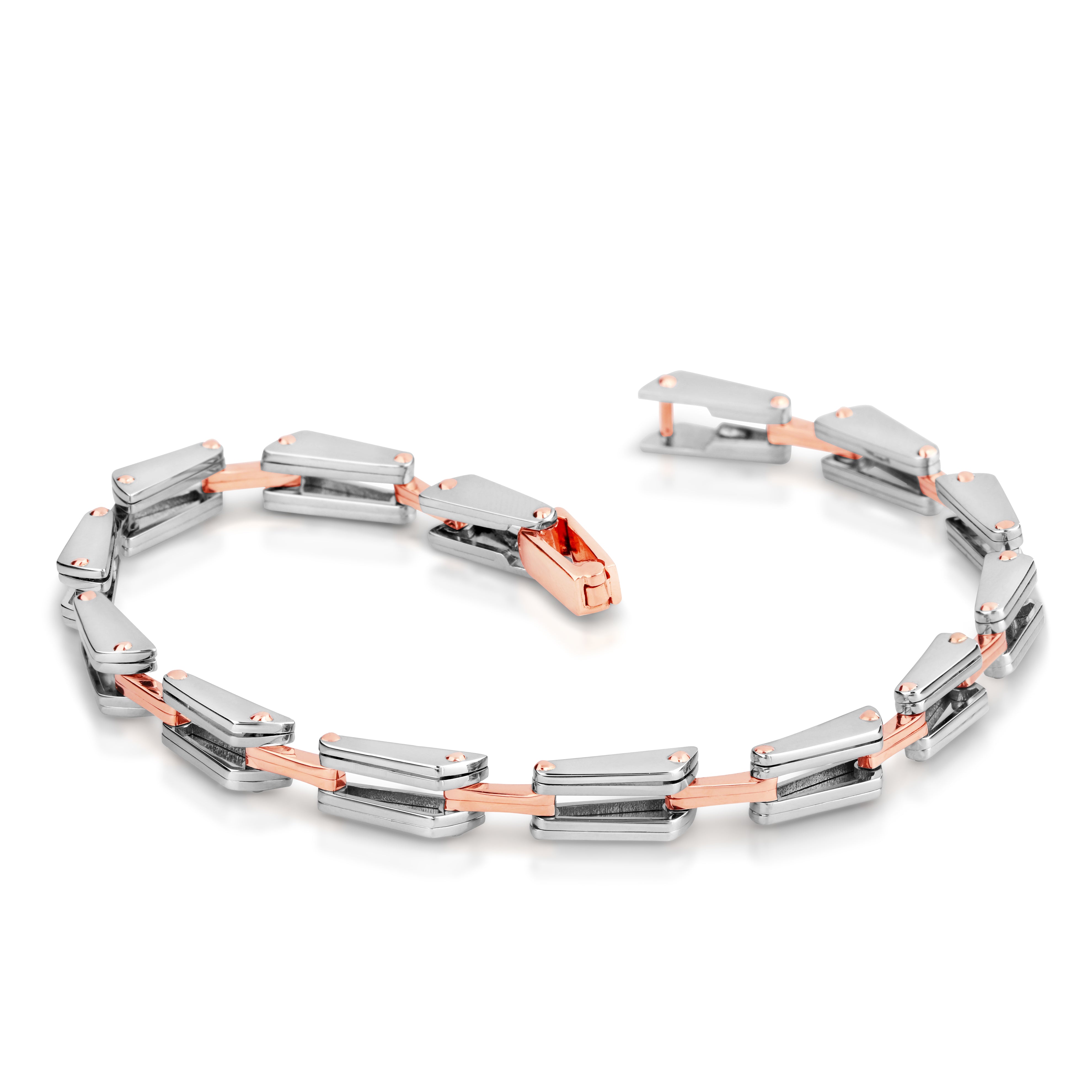 Men of Platinum Bracelet with Rose Gold for Men JL PTB 785
