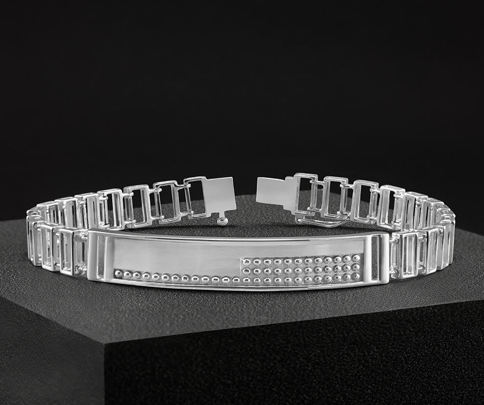 Men of Platinum | Designer Bold Interwoven Platinum Bracelet JL PTB 740